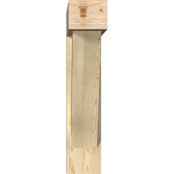 Traditional Block Rough Sawn Bracket W/ Offset Brace, Douglas Fir, 8W X 32D X 38H